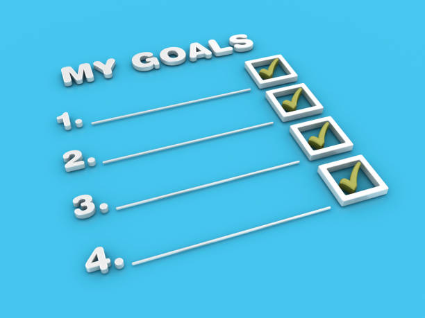 3D My Goals Check List - Color Background - 3D Rendering