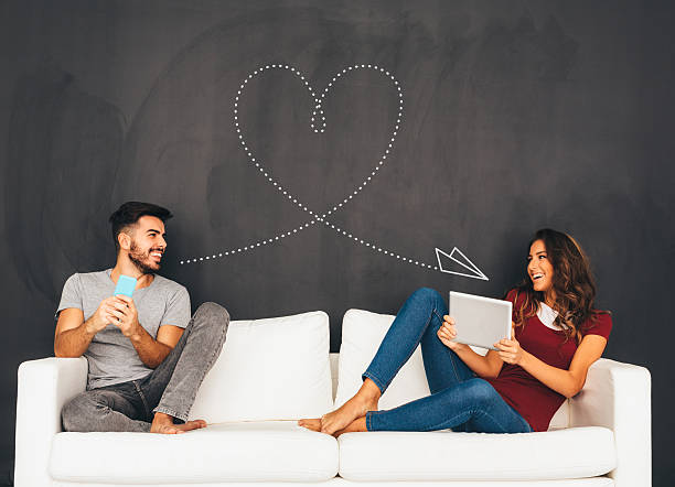 Two people in Social Media Concept.